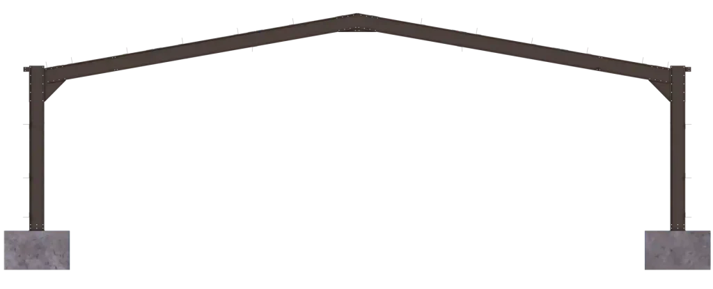 2D accurate portal frame representation with rafters and columns