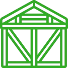 Green Steel Building Icon For Steel Building Installation